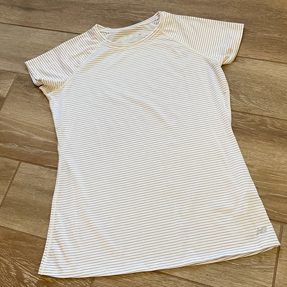 Running Workout X-Static Striped Tee Shirt LARGE